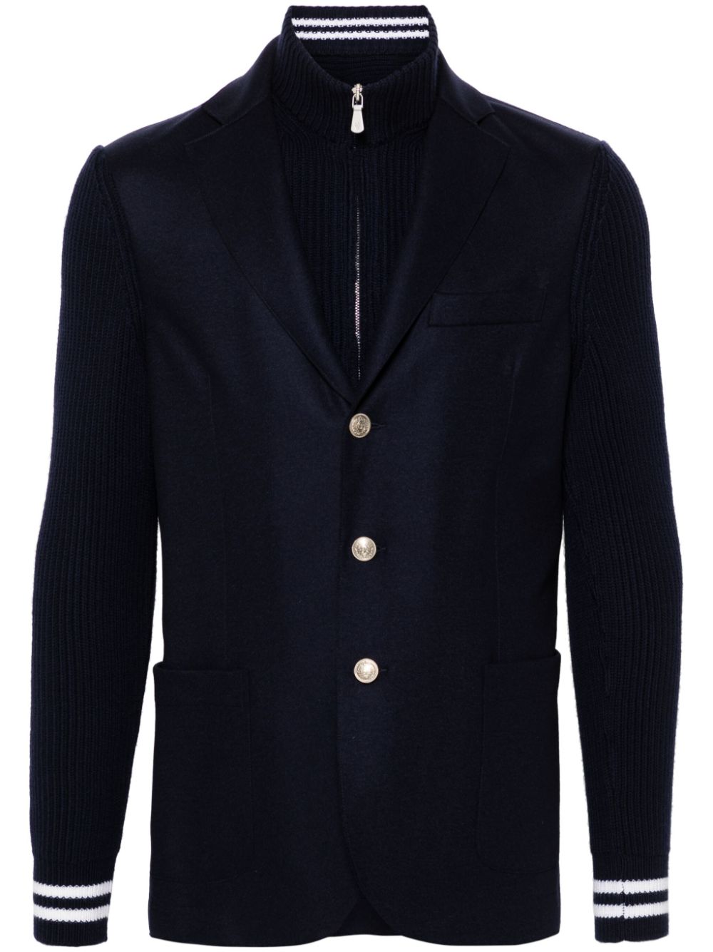Layered single-breasted blazer - Blue