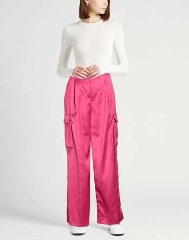 Hevò Woman Pants Fuchsia Size 4 Polyester, Elastane