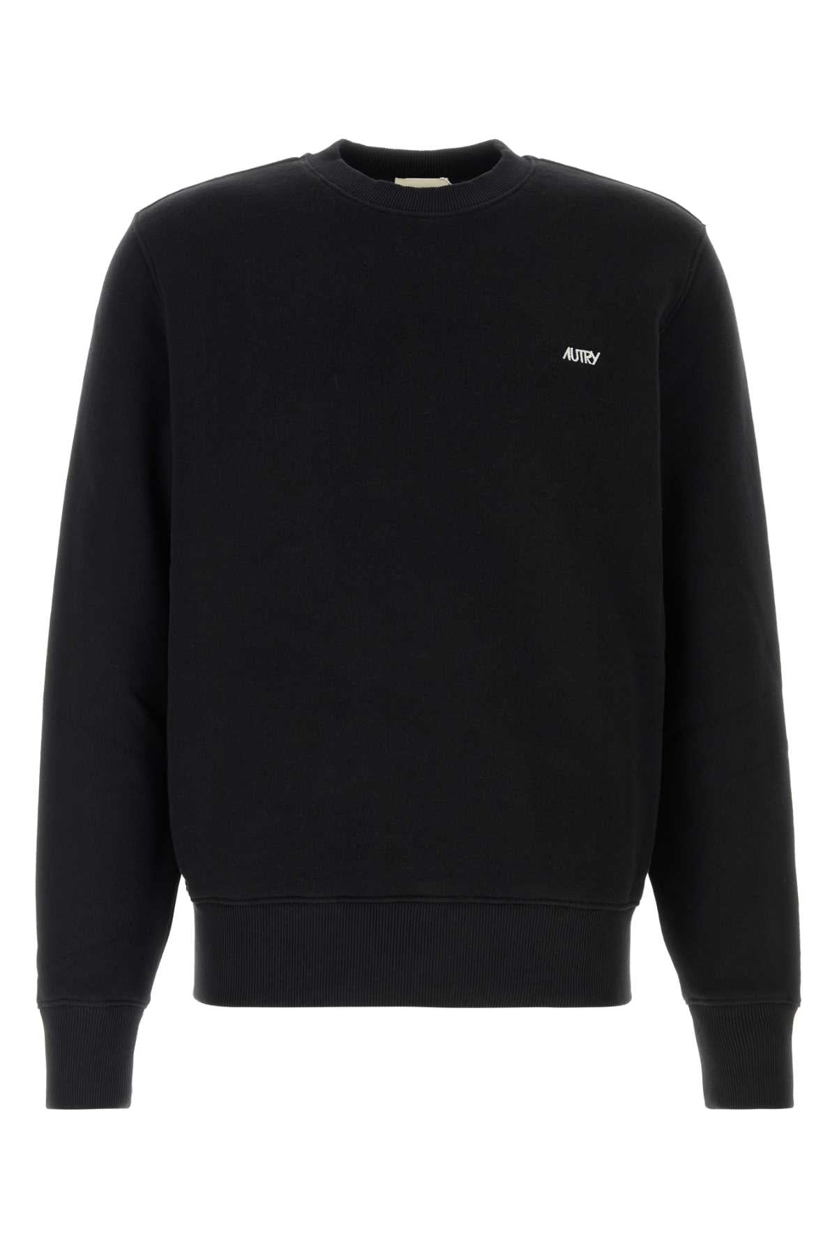 Logo-Embroidered Cotton Sweatshirt — Black