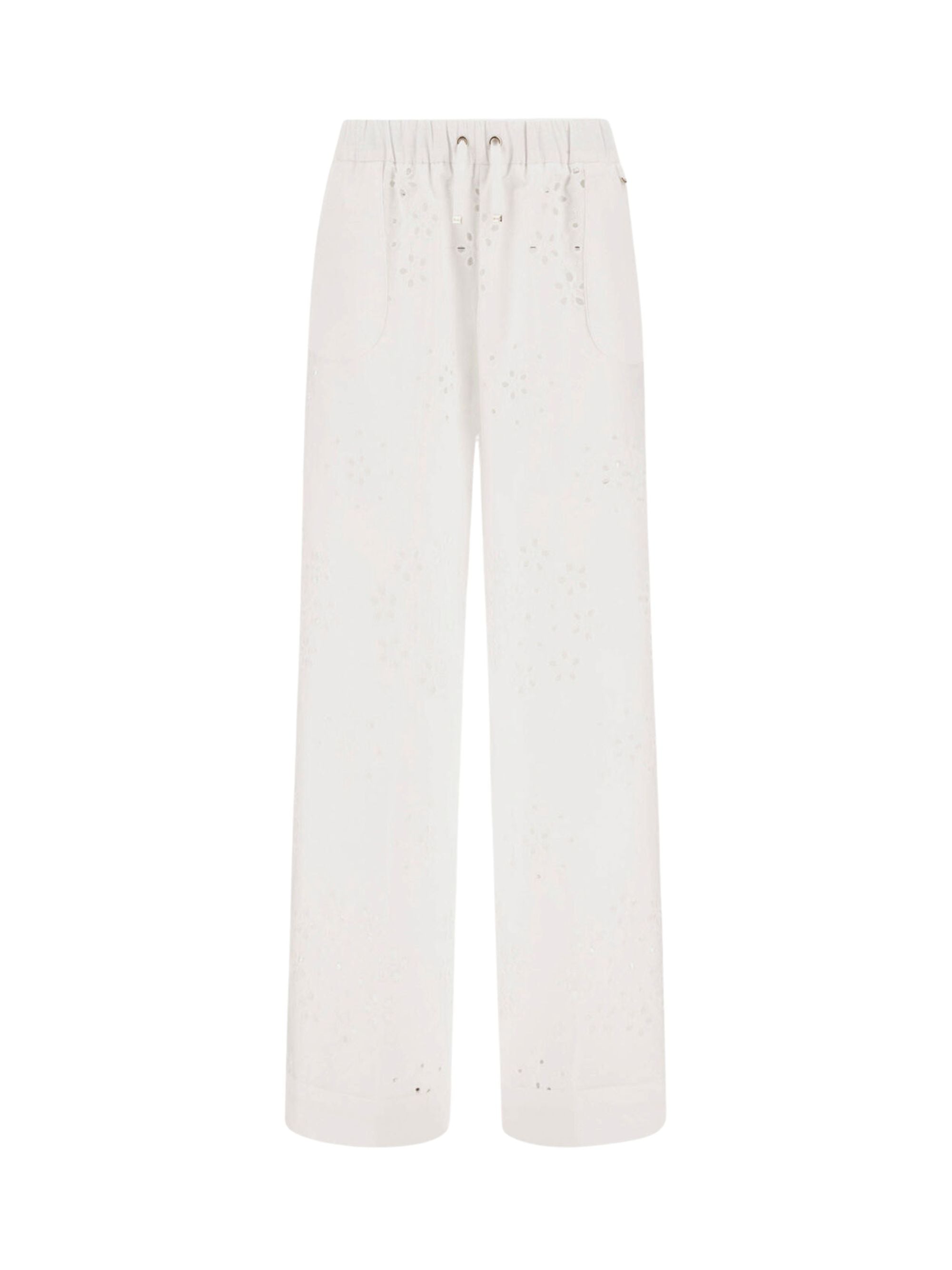 Elevated Trousers with Embroidered Details and Drawstring Waist