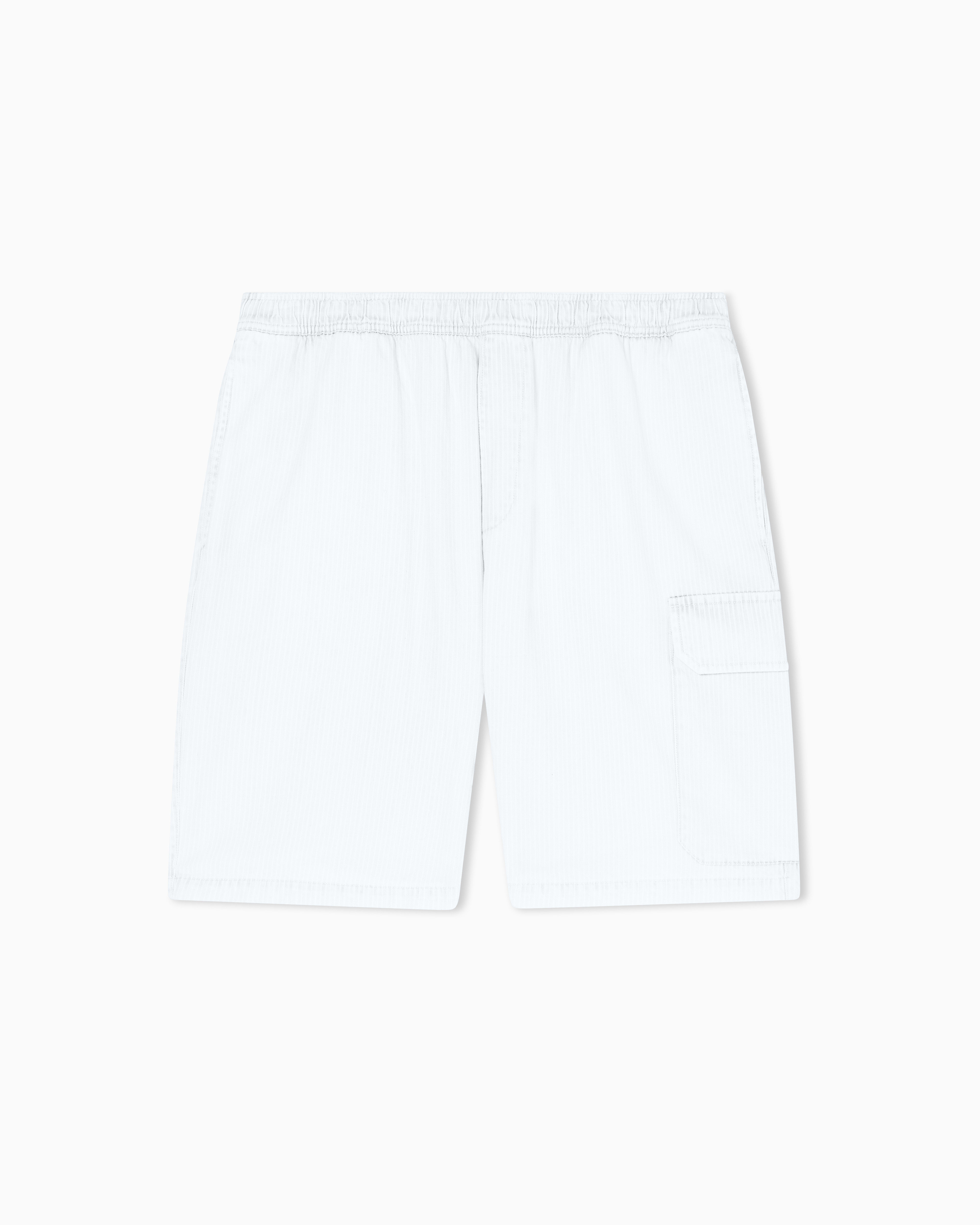 Light Wash Denim Bermuda Shorts with a Used Effect
