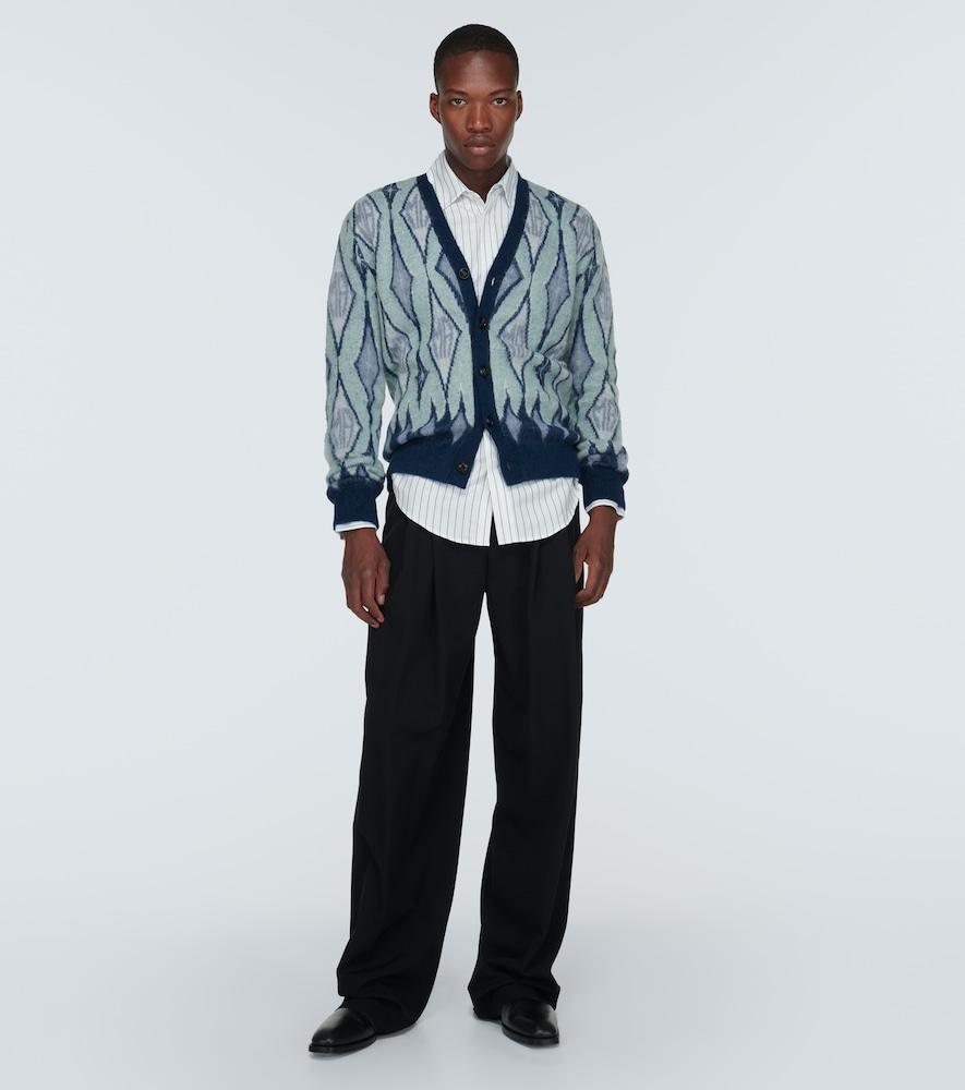 Amiri Argyle mohair-blend cardigan