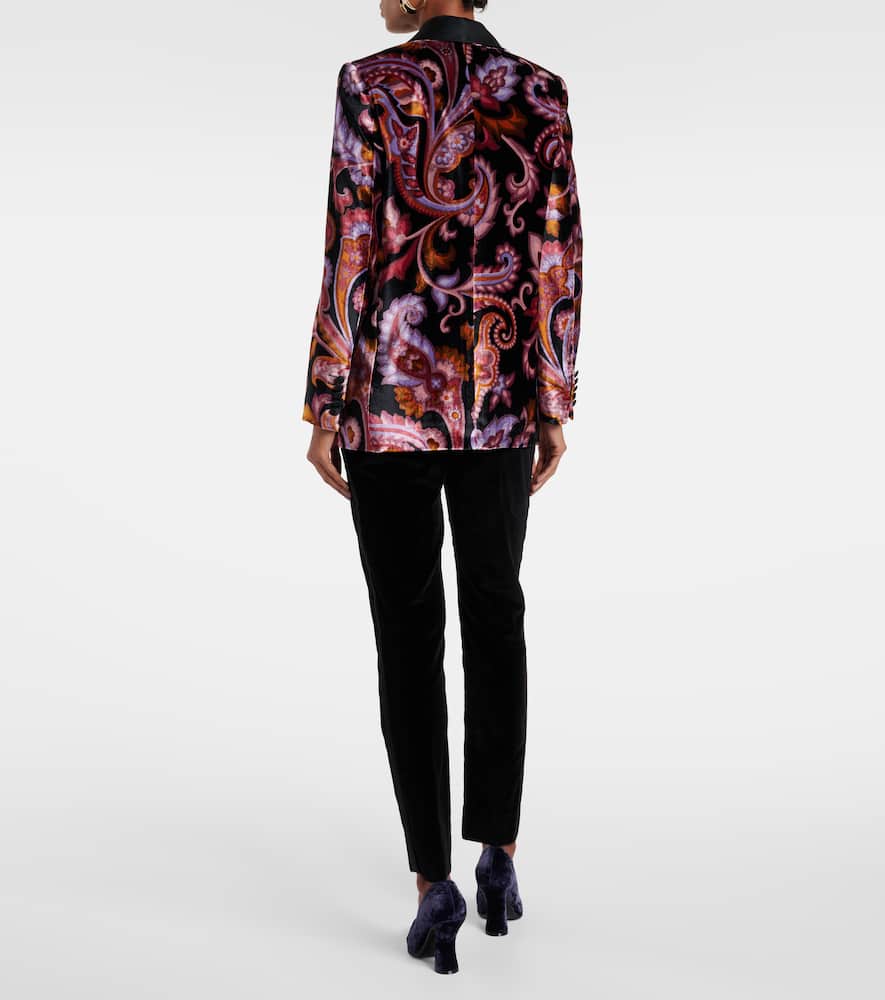 Paisley velvet blazer