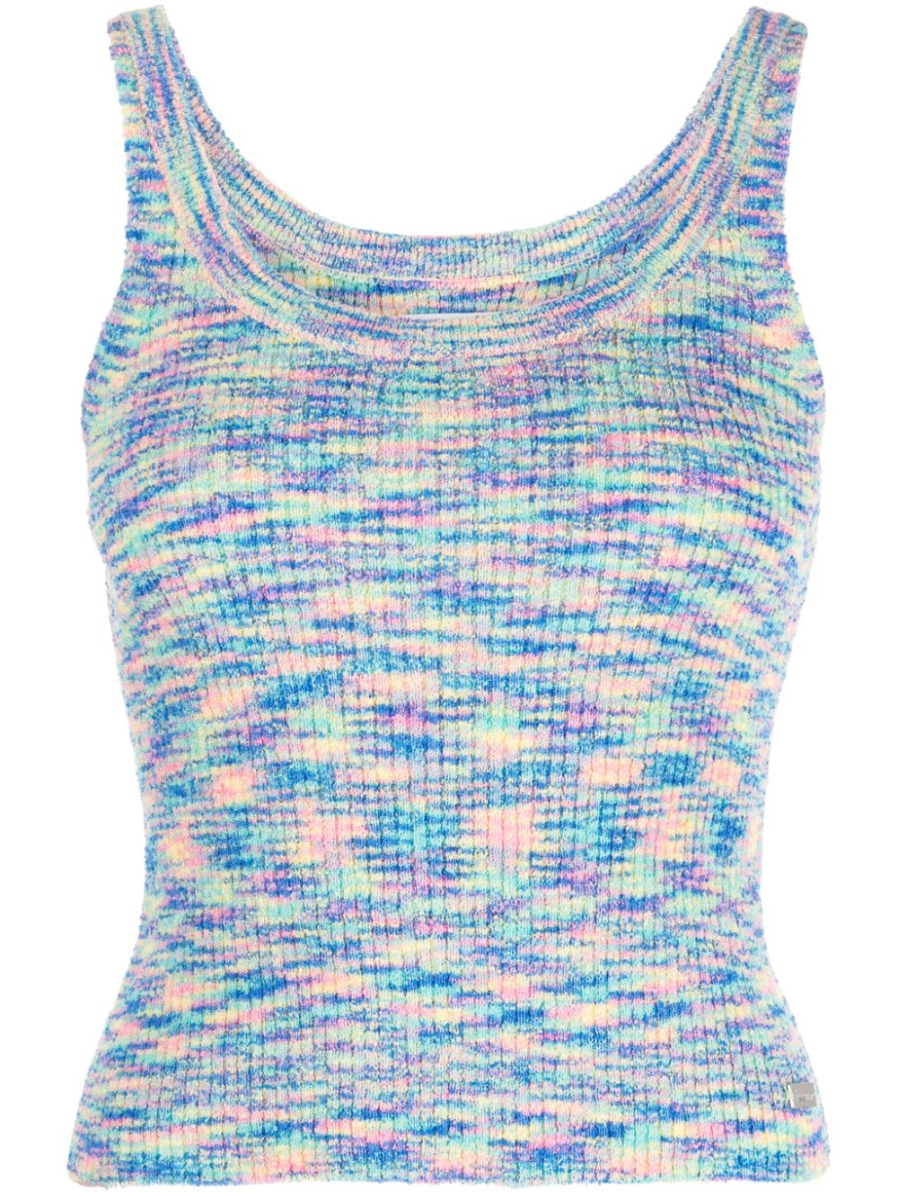 Mélange-effect ribbed tank top - Multicolour