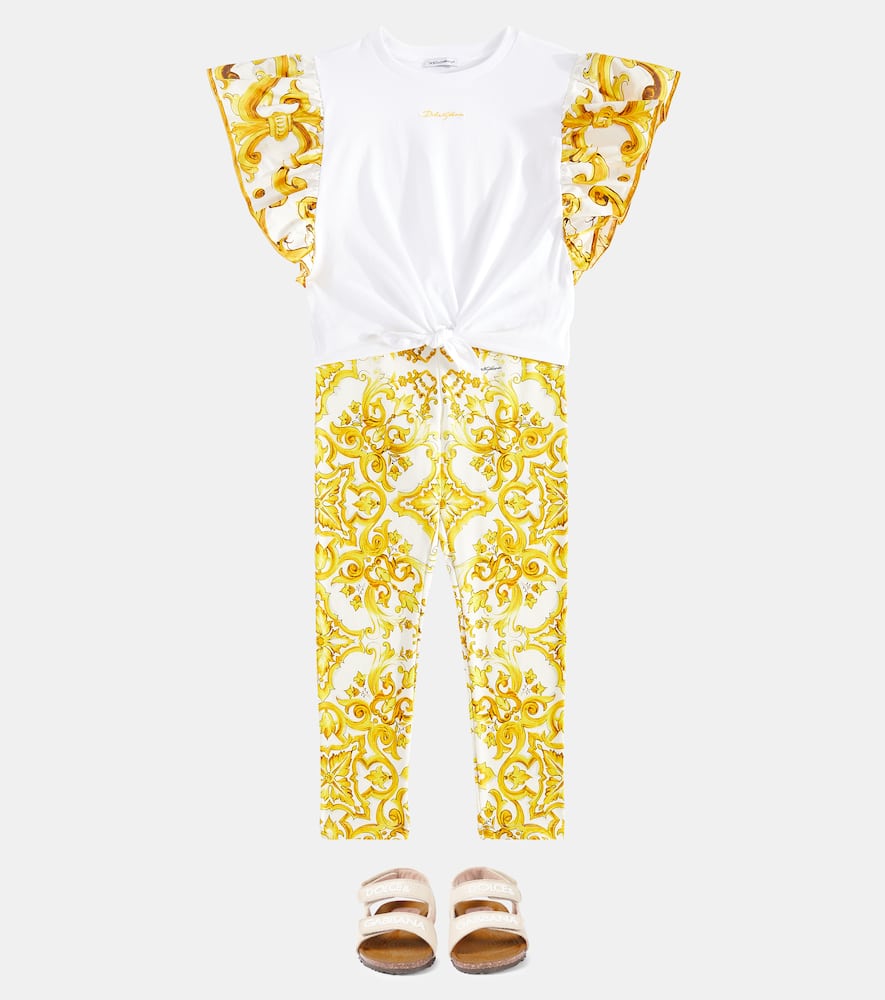 Majolica cotton-blend jersey leggings
