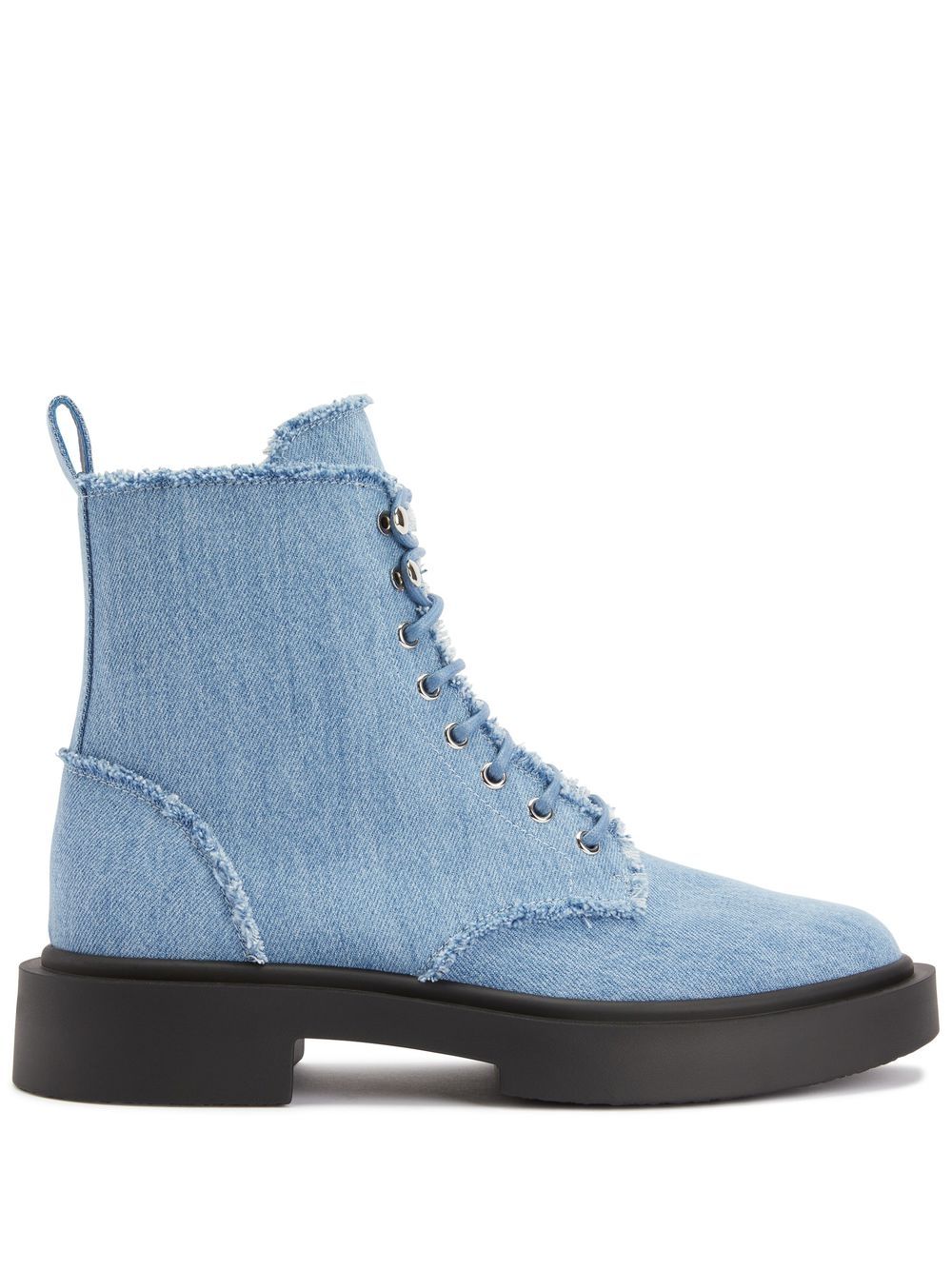 Adric frayed denim ankle boots - Blue
