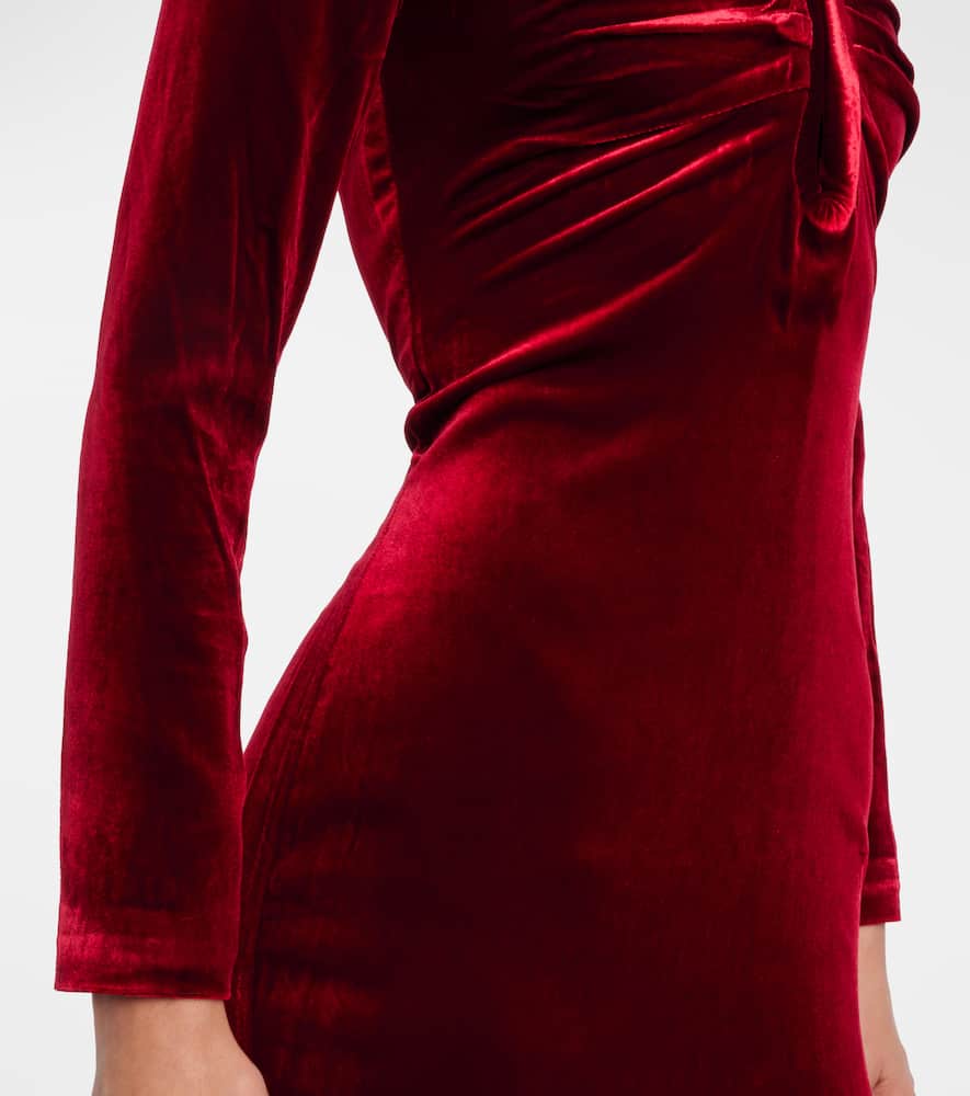 Off-shoulder velvet gown