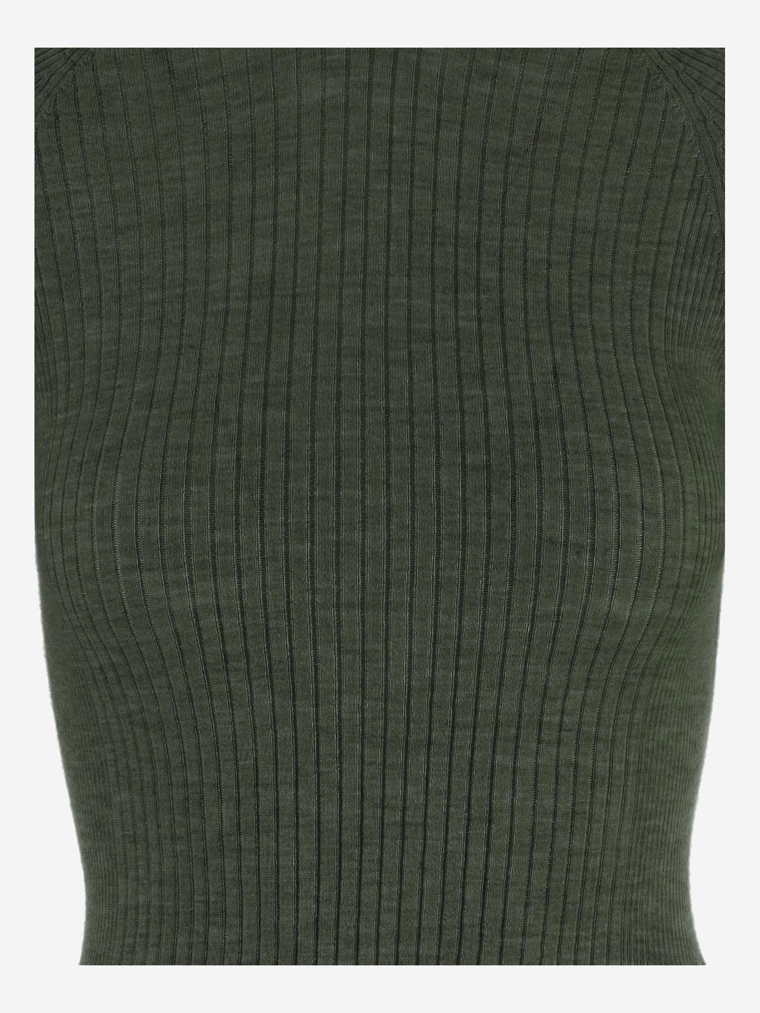 Cashmere Blend Ribbed T-Shirt — Green