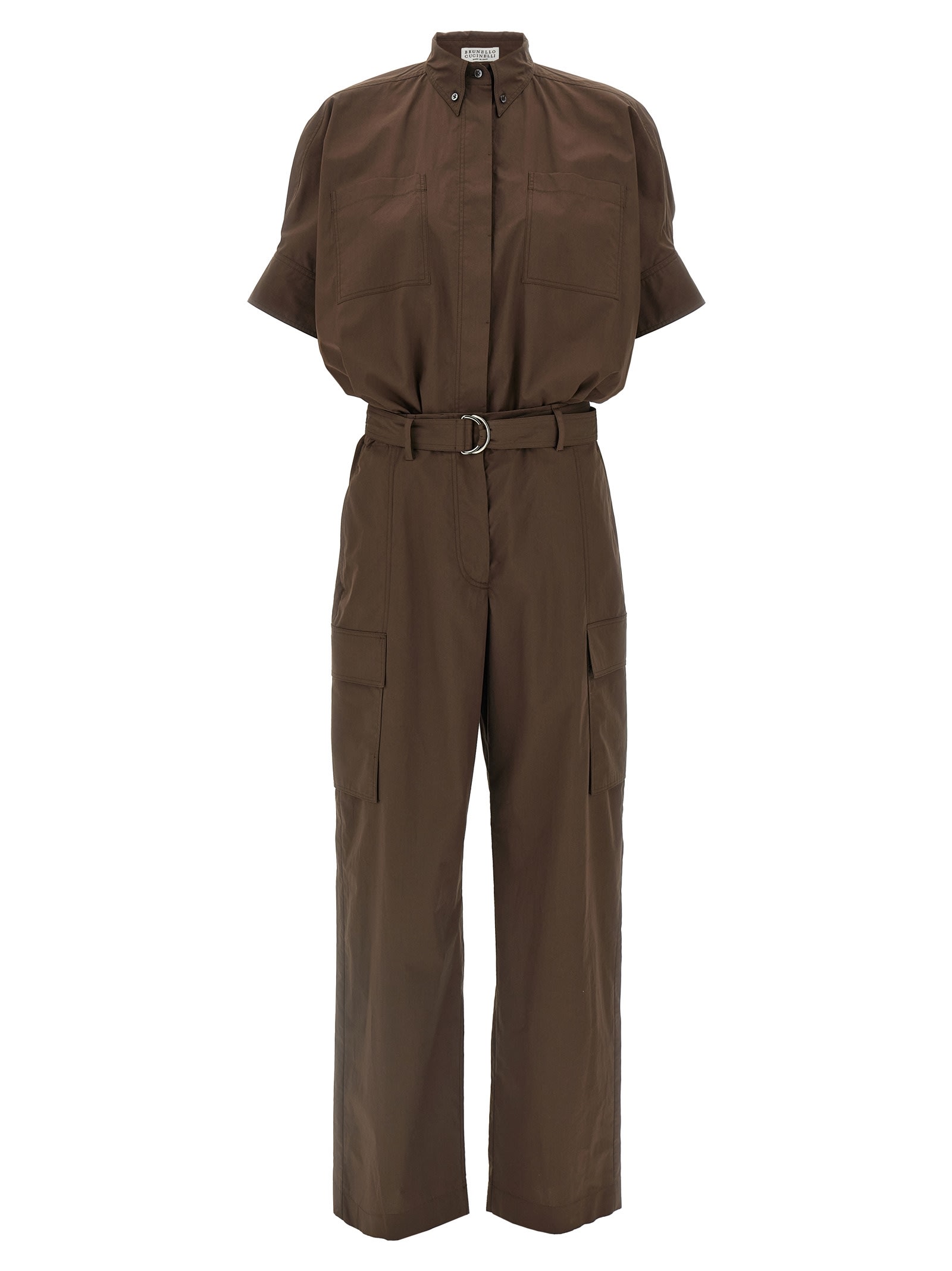 Poplin jumpsuit - Brown