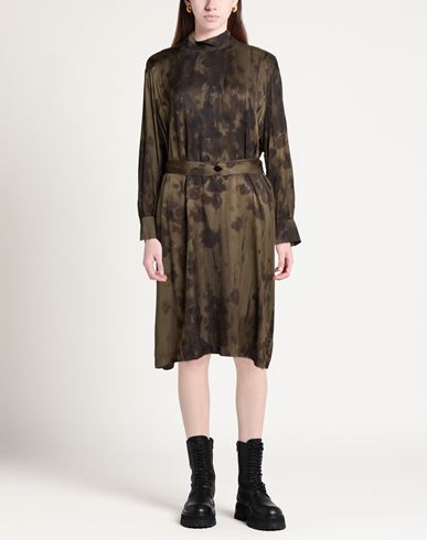 Woman Midi dress Military green Size 2 Viscose