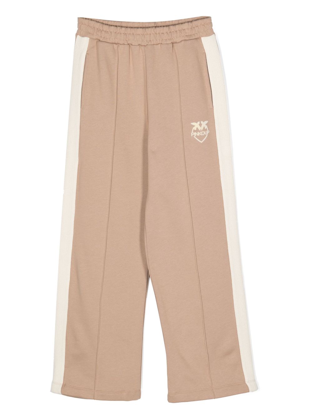 Logo-print straight-leg trousers - Brown