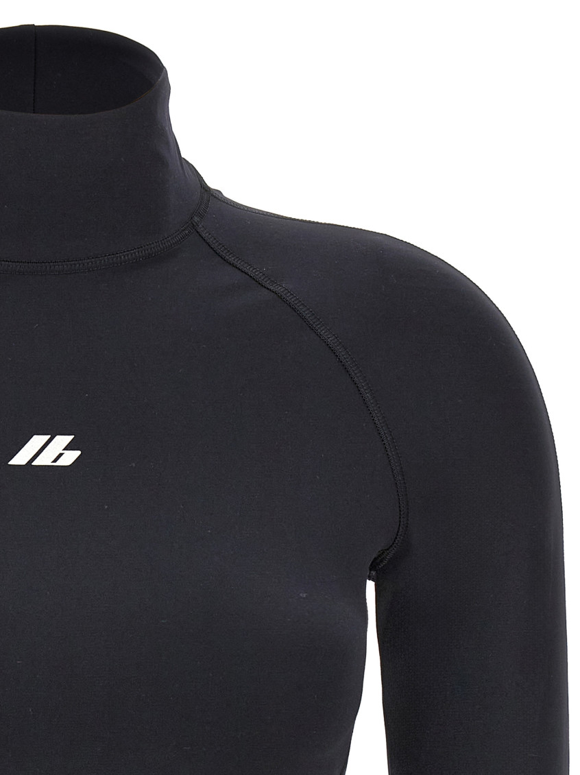 -Reflective Logo Top Top Nero-Donna
