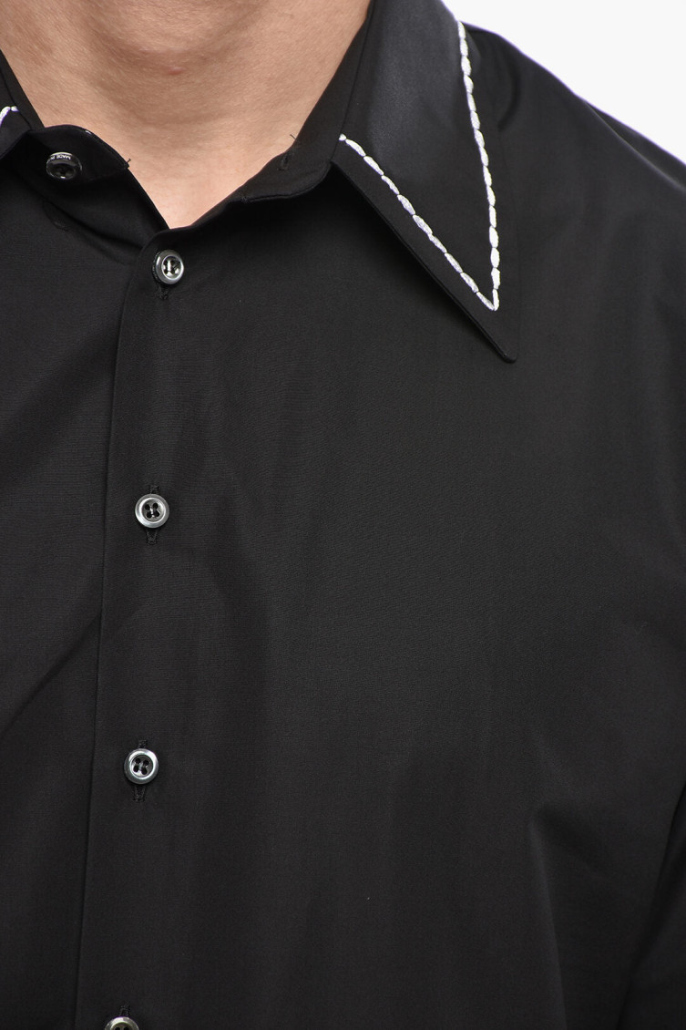 Black Slim Solid Shirt