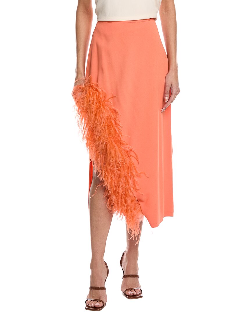 Pebble Crepe Asymmetric Midi Skirt