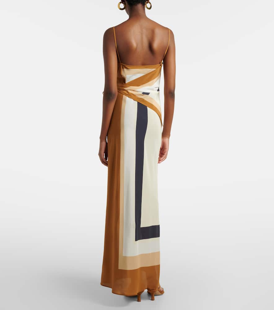 Printed silk maxi dress