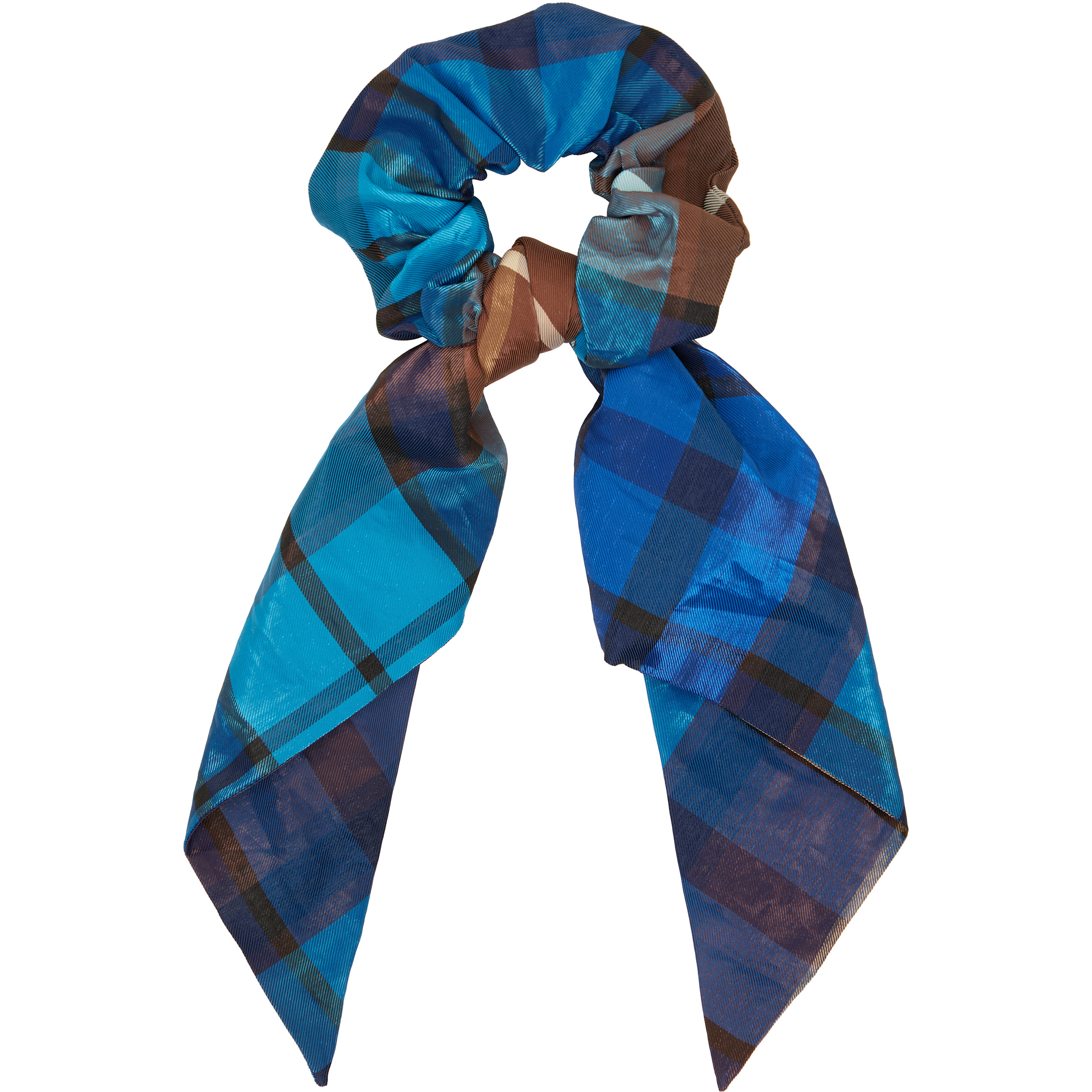 Blue Embroidered Large Scrunchie