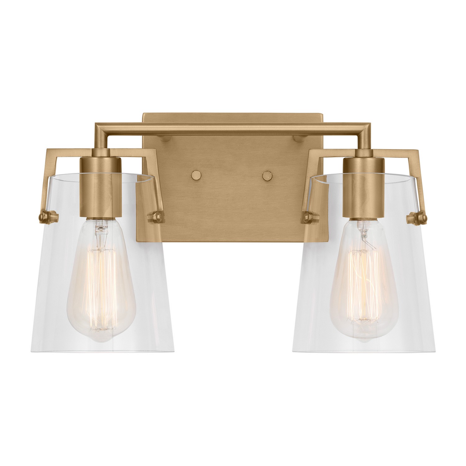 Satin Brass Two Light Bath from the Crofton Collection