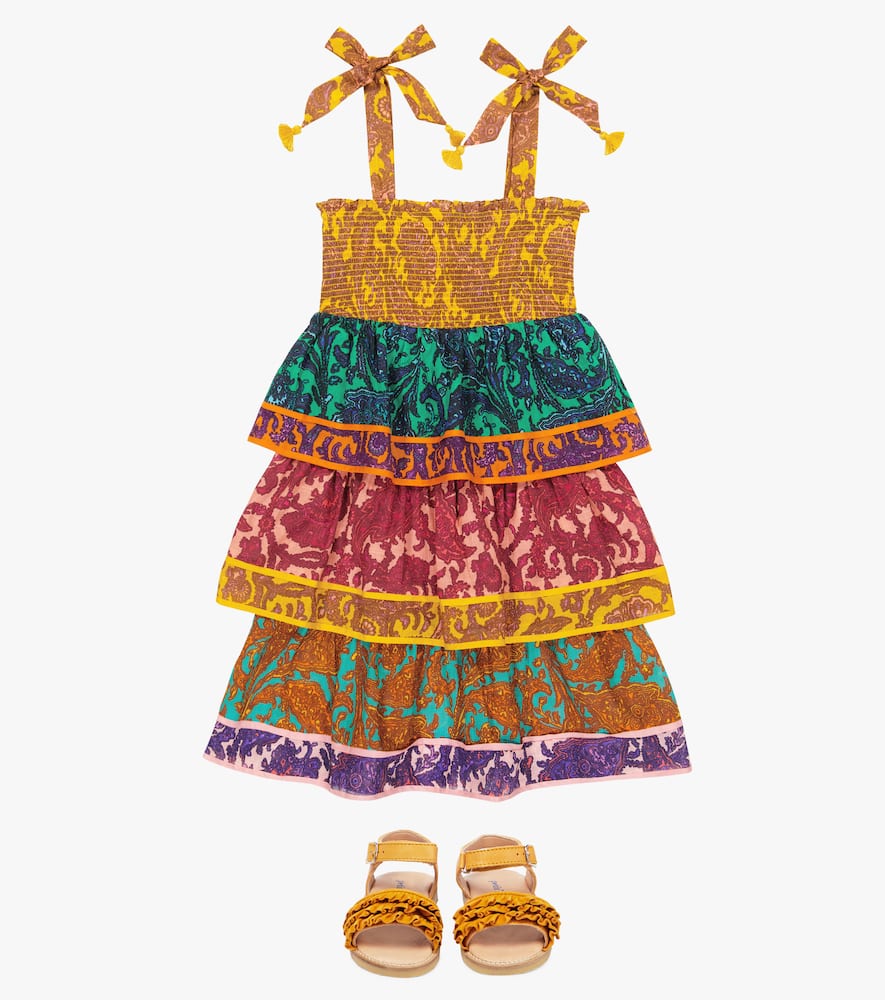 Zimmermann Kids Tiggy tiered paisley cotton dress