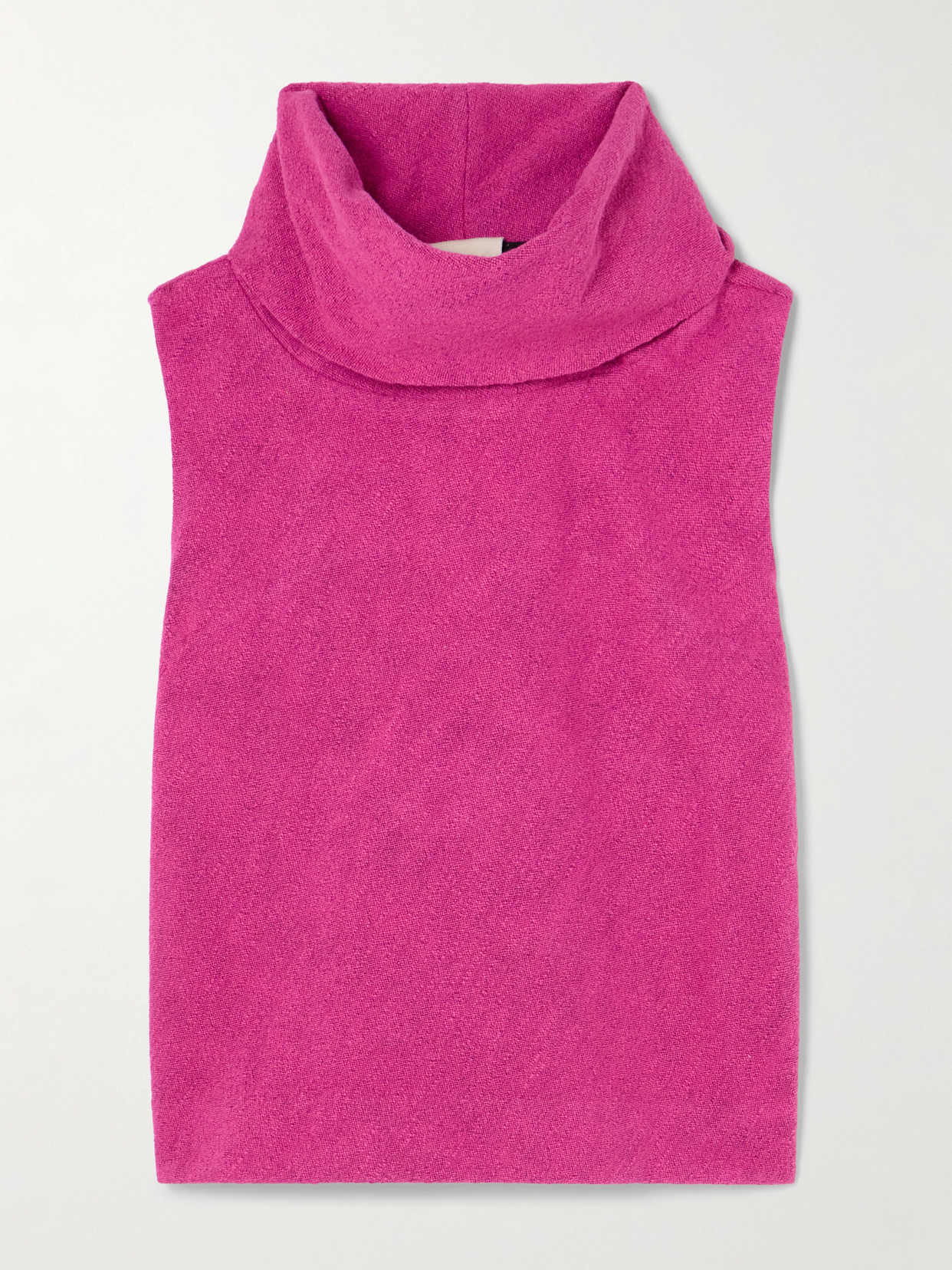 Cotton Turtleneck Tank - Pink