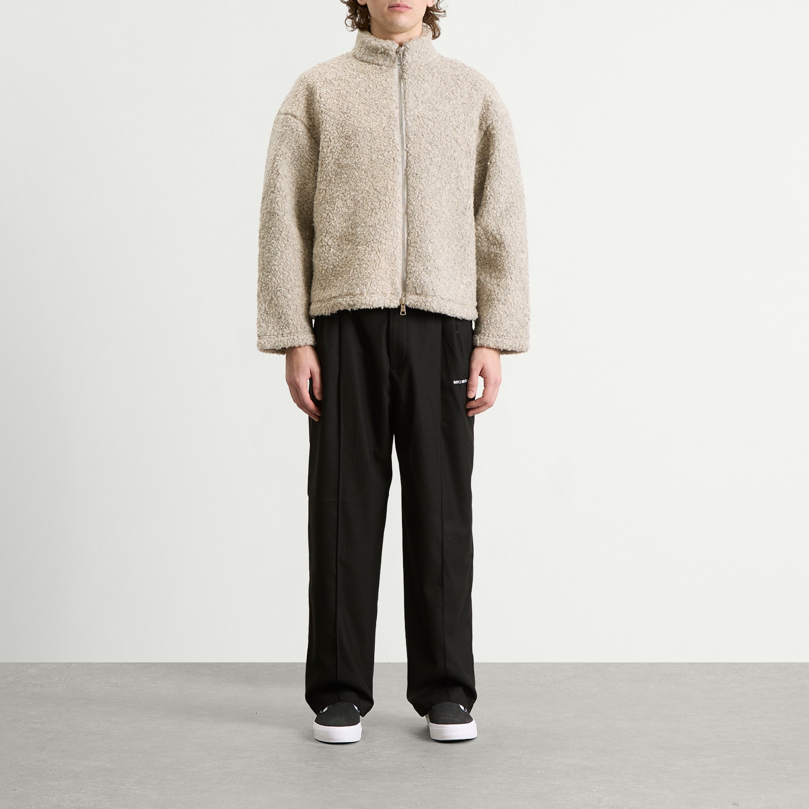 Men's Wool Fleece Track Jacket Oatmeal