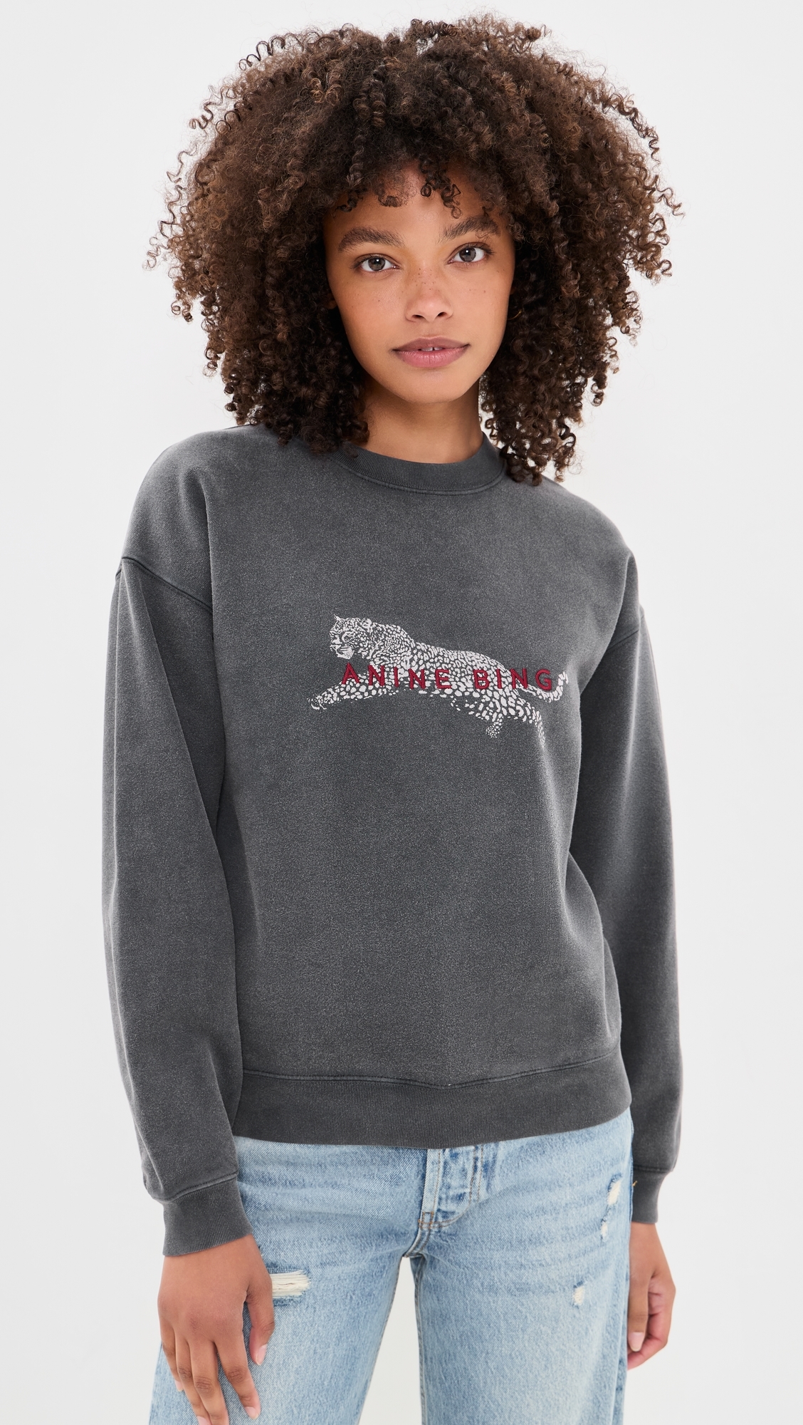 Spencer Leopard Sweatshirt Washed Black
