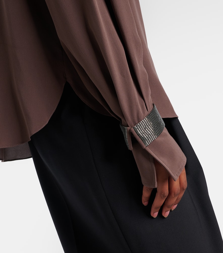 Monili turtleneck silk blouse