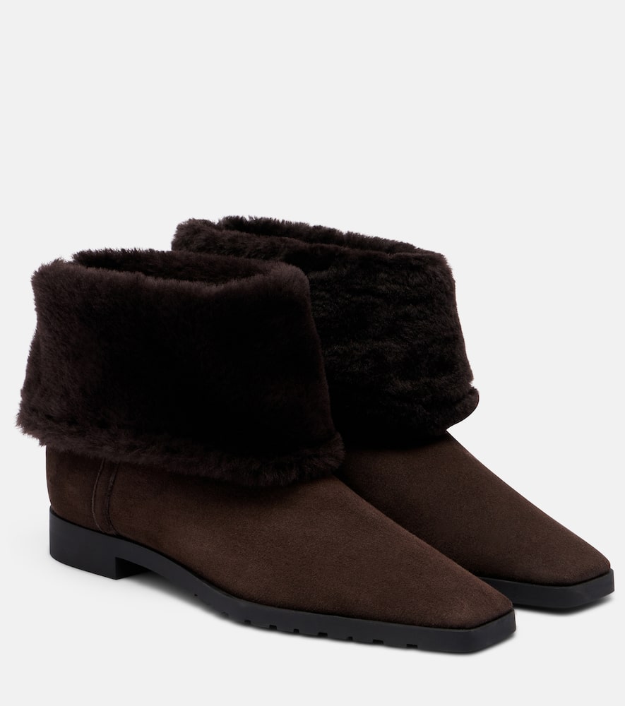 Shearling-lined suede ankle boots