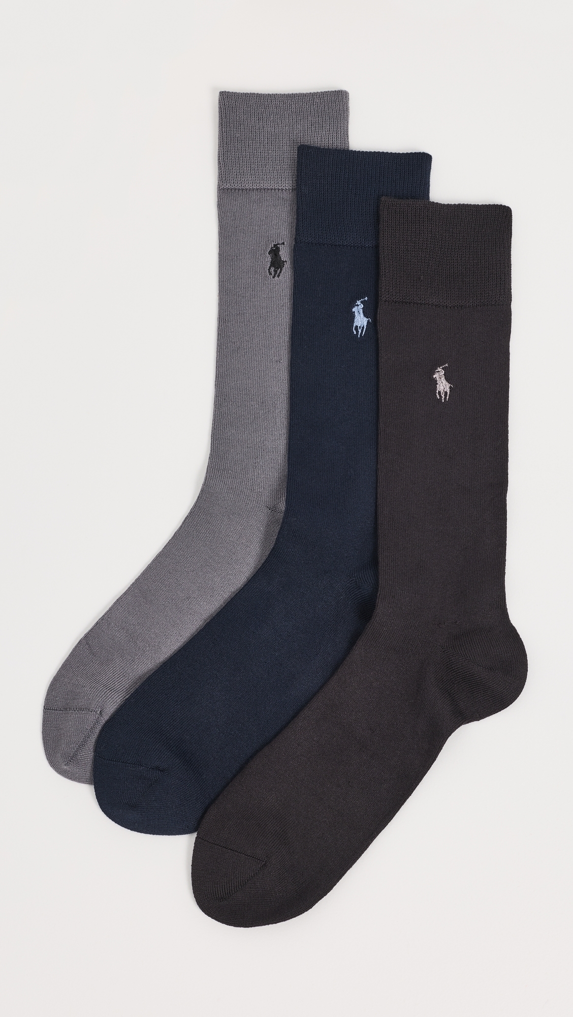 Supersoft Flat Knit Slack Socks 3 Pack Grey/Navy/Black