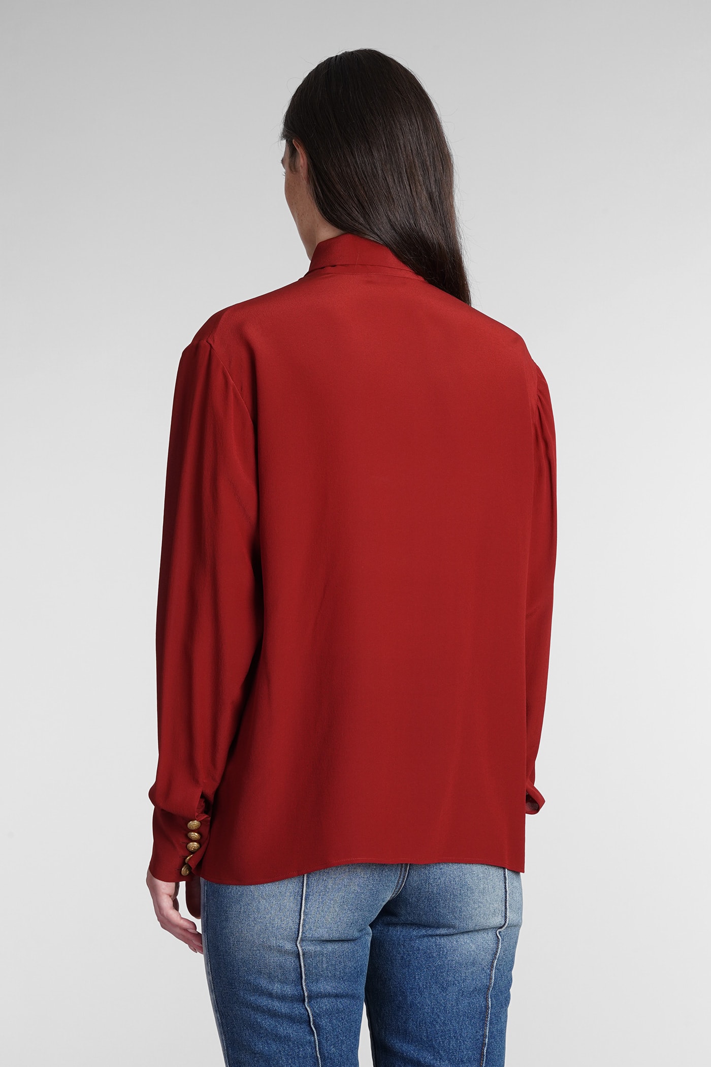 Shirt In Rust Silk