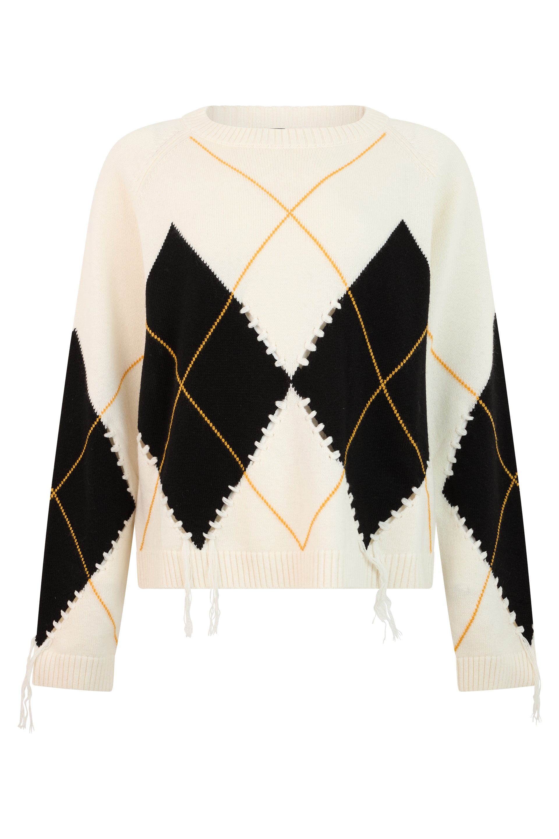 Diamond Pattern Sweater with Cropped Fit