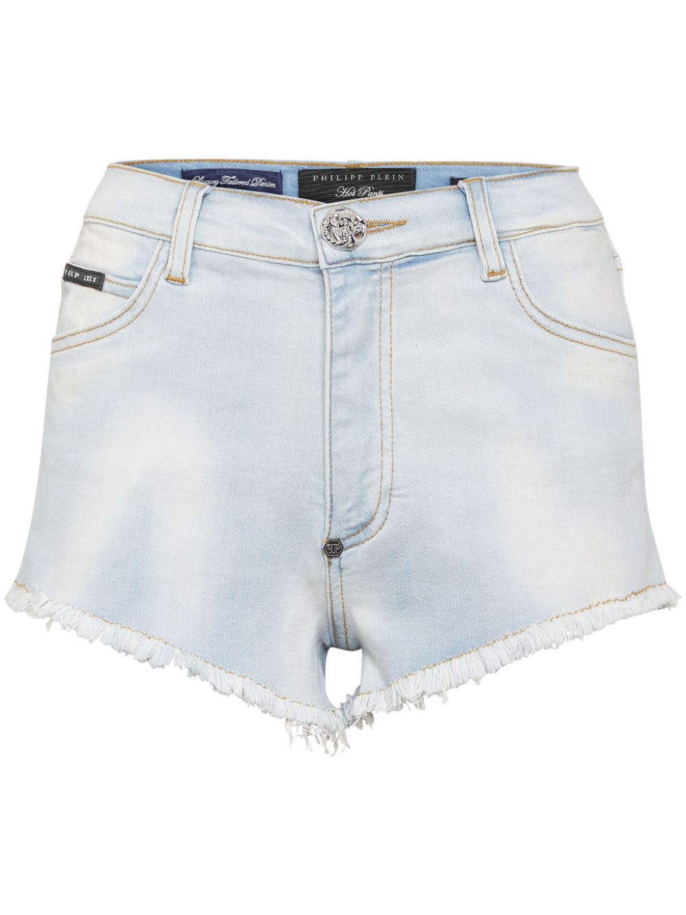 Logo-appliqué denim shorts - Blue
