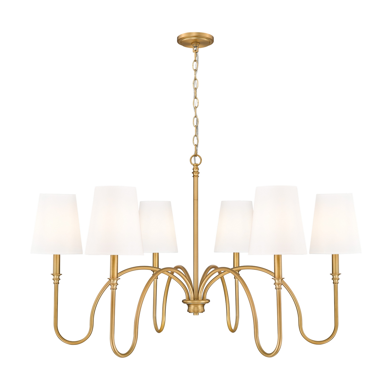 Jisele 6-Light Chandelier in Rubbed Bra