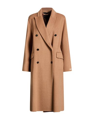 Paltò Fabbrica Woman Coat Camel Size 12 Wool, Nylon