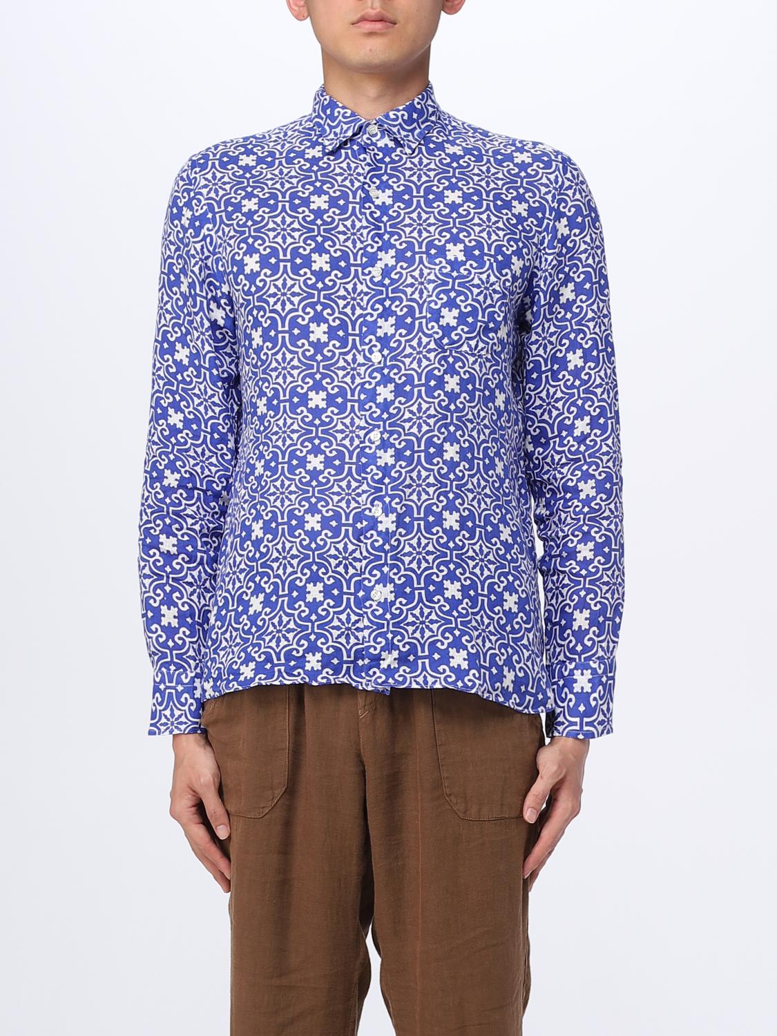 Shirt Men color Gnawed Blue