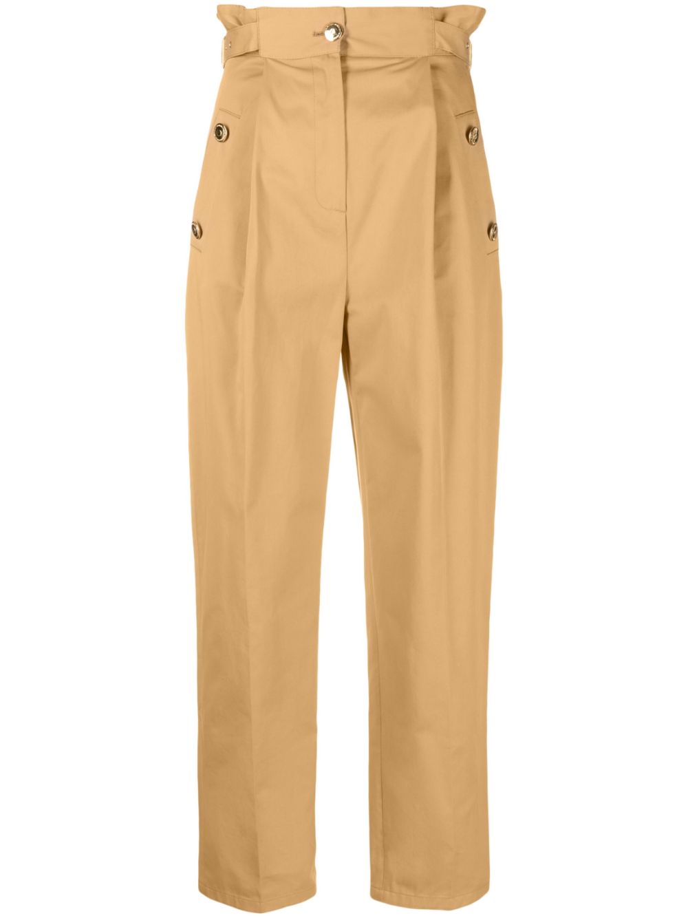 High-waisted trousers - Brown