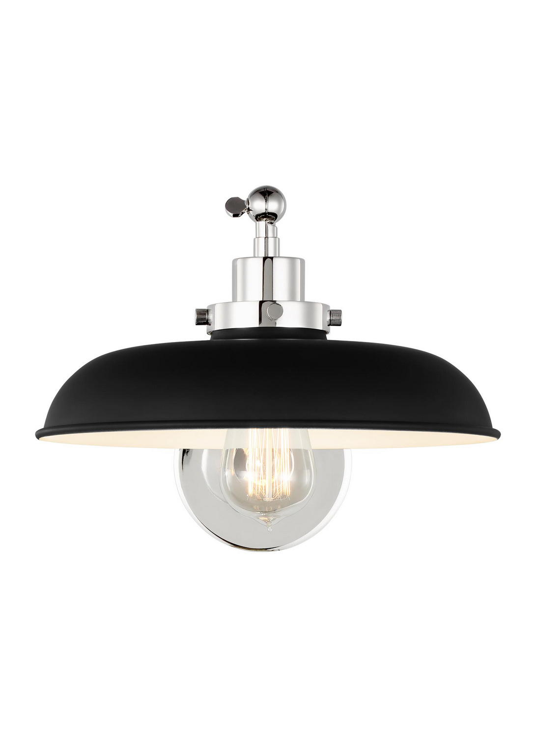 Visual Comfort Studio Wellfleet Wall Sconce in Midnight Black And Polished Nickel by Chapman & Myer