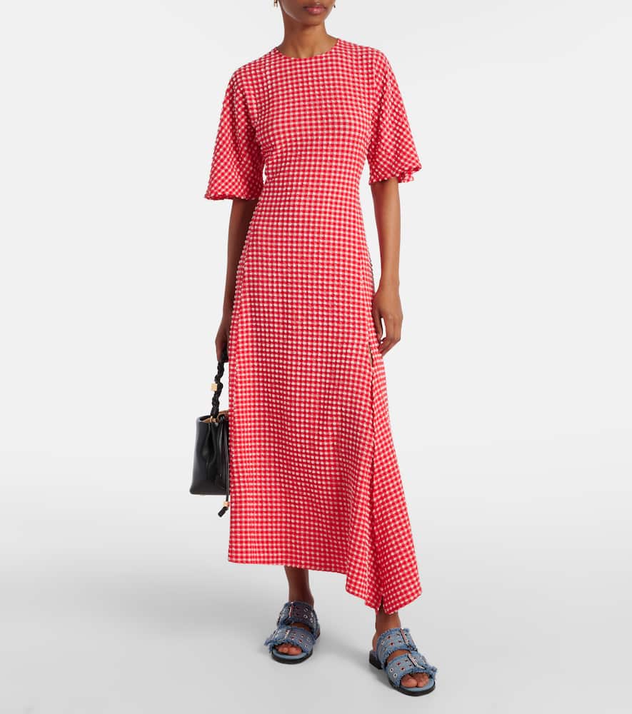 Seersucker midi dress