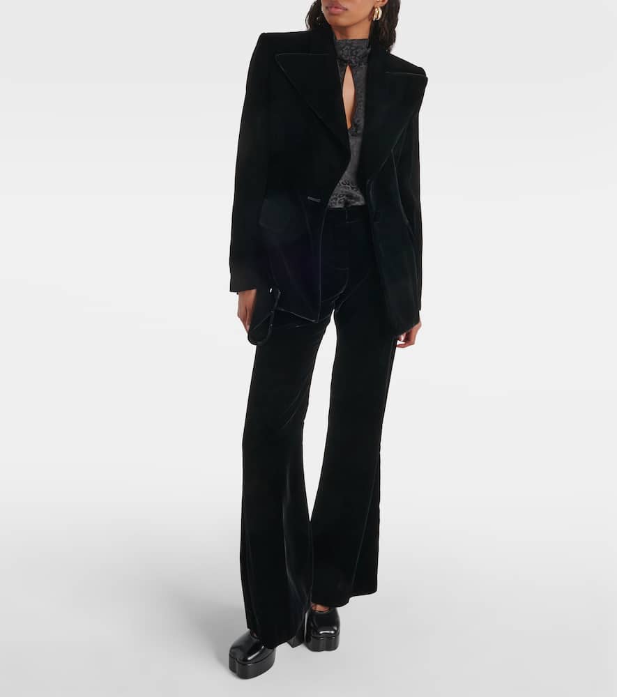 Velvet bootcut pants
