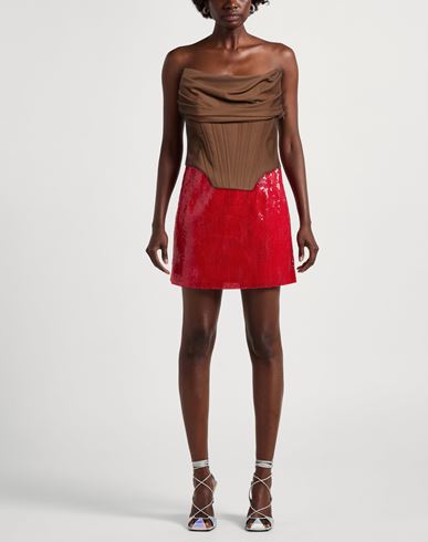 Woman Top Brown Size 2 Virgin Wool, Elastane