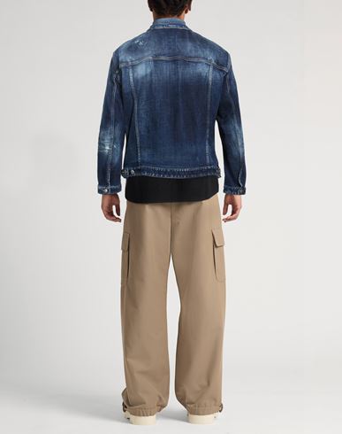 Man Denim outerwear Blue Size 44 Cotton, Elastane