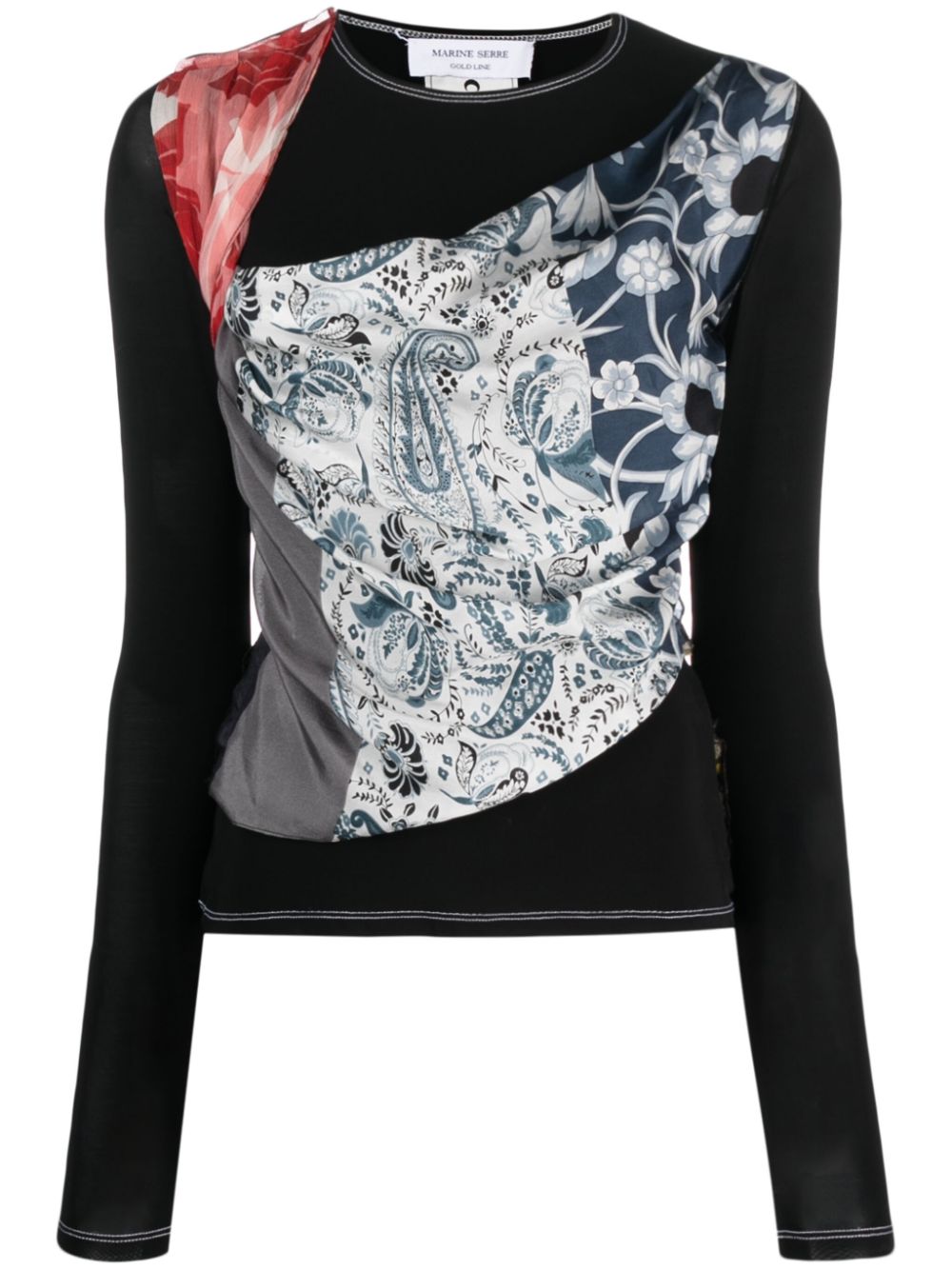 Layered long-sleeve T-shirt - Black