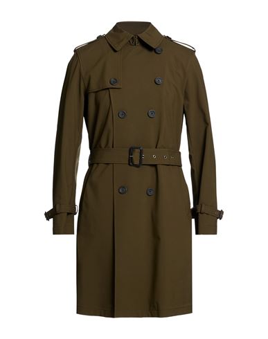 Man Overcoat & Trench Coat Military green Size 34 Polyester