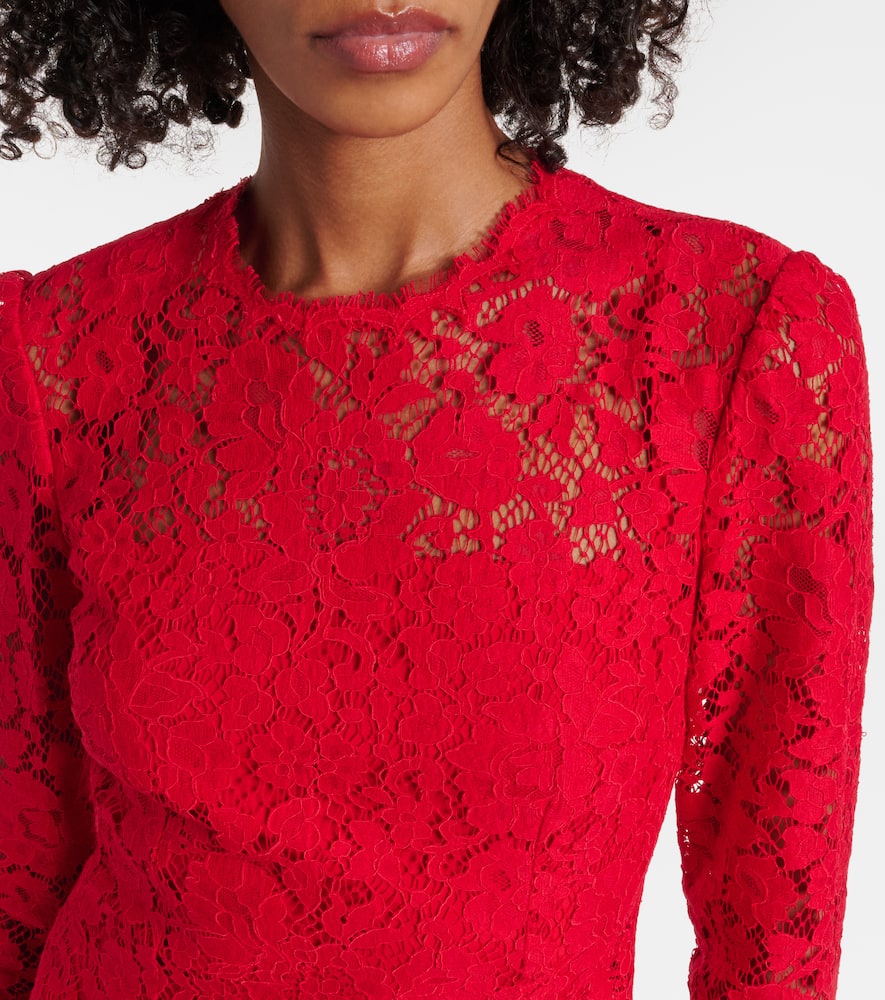 Cotton-blend lace minidress