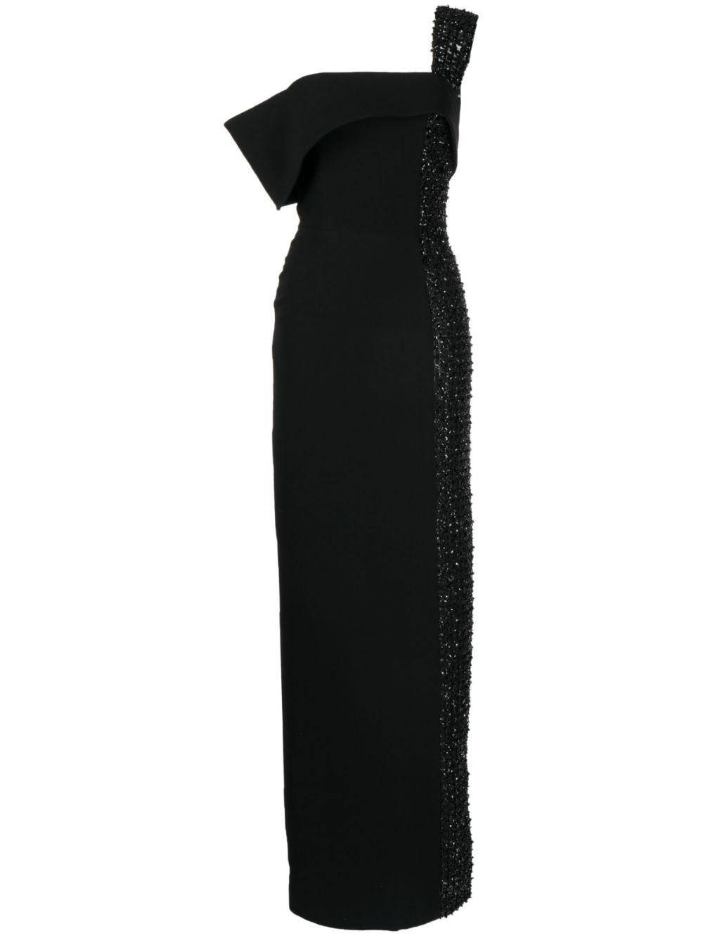 Bead-embellished gown - Black