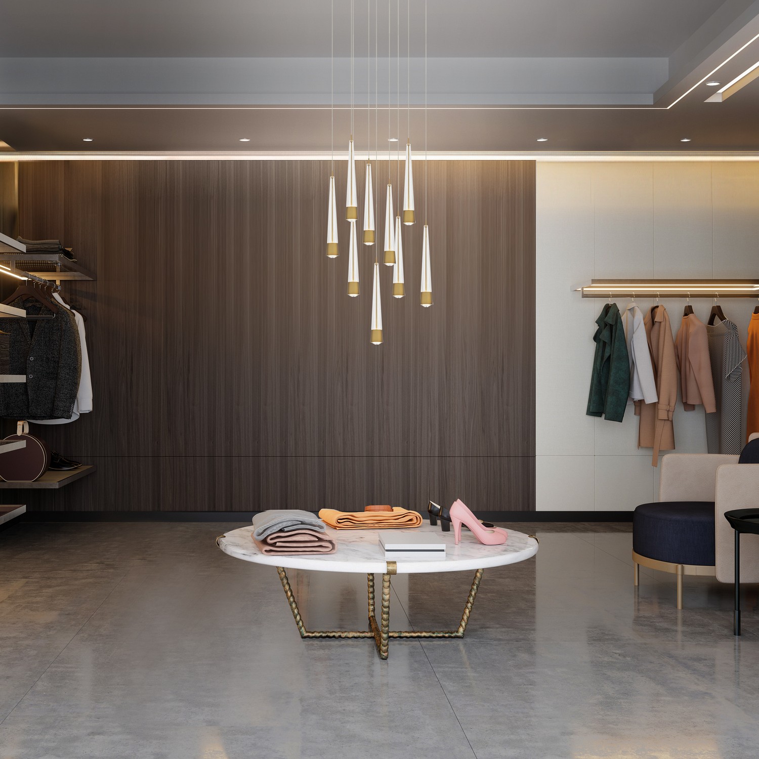 Aged Brass LED Chandelier from the Quill Collection