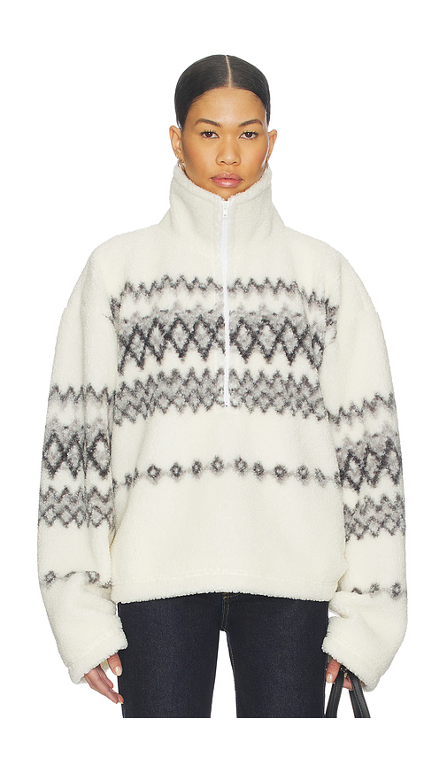 Lovers and Friends Billie Half Zip Pullover in White,Grey. - XL also in