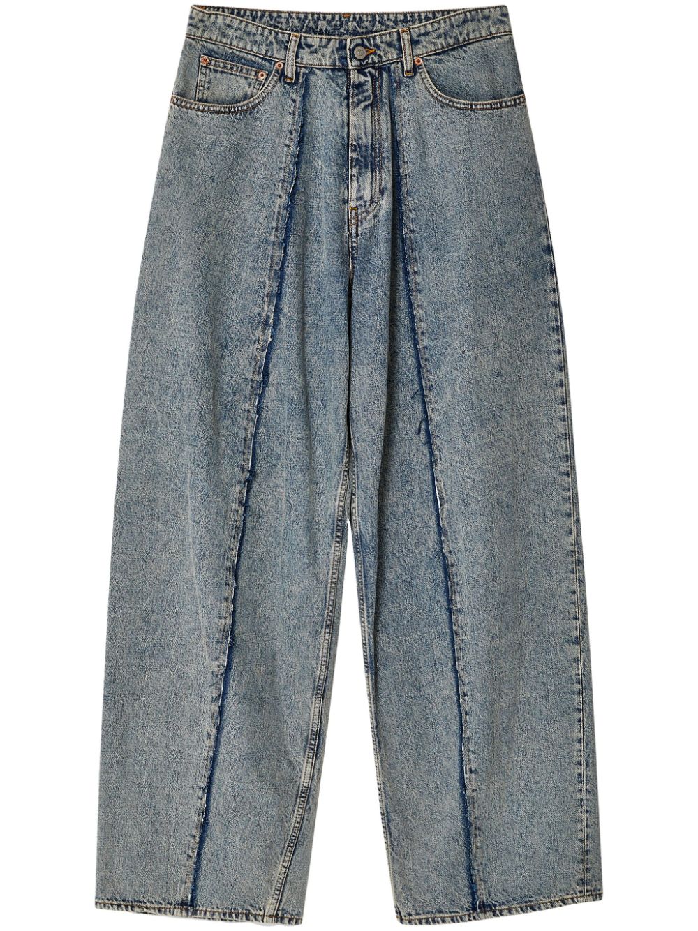 Wide-leg cotton jeans - Blue