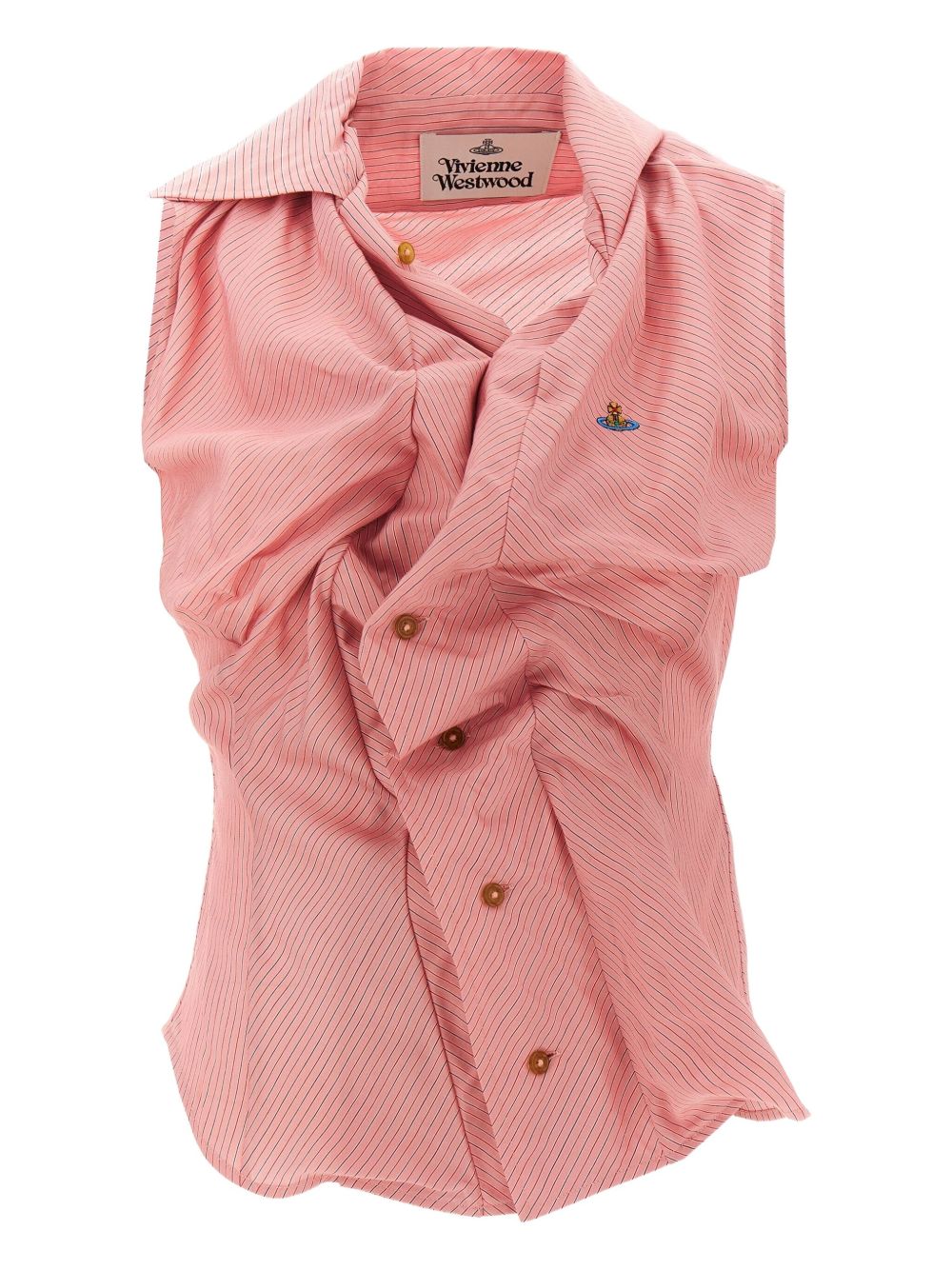 Vivienne Westwood Drunken draped-detail sleeveless blouse - Pink
