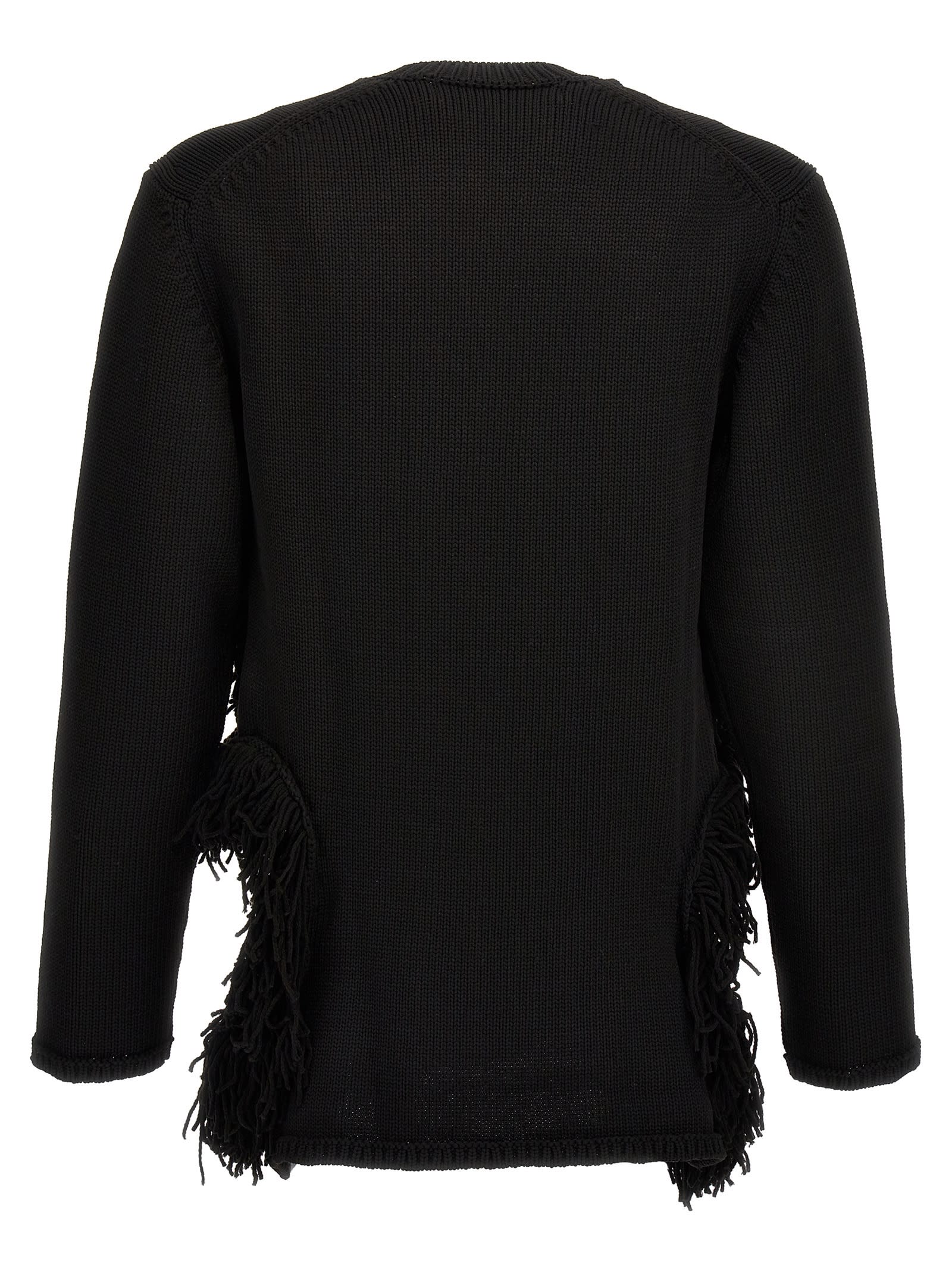 Cut-out And Fringed Sweater