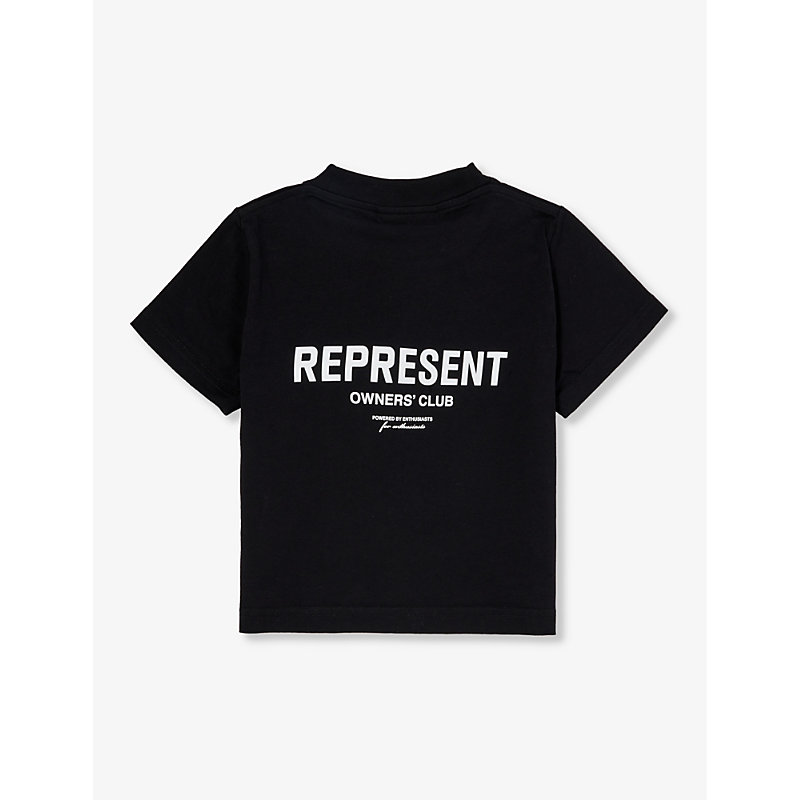 Boys Black Kids Logo-print Cotton-jersey T-shirt 